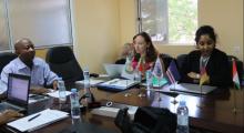 From L - R: Mr. Bah Saho - ECREEE RE Expert, Ms. Victoria Flattau - Infrastructure Officer NEPAD-IPPF, Ms. Dana Elhassan - Senior Gender Officer, SEOG