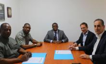 Mahama Kappiah, Executive Director of ECREEE, Hyacinth Elayo, Energy Policy Analyst, Cédric Miroux Associate CEO of SolarWind, Richard Anselme, General Manager of SolarWind