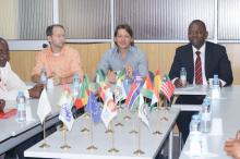 From L - R: Mr. Hannes Bauer, RE Expert ECREEE, Mr. Martin Lugmayr, UNIDO Coordinator of the Global Network of Regional Sustainable Energy Centers, Mr. Mahama Kappiah, Executive Director of ECREEE